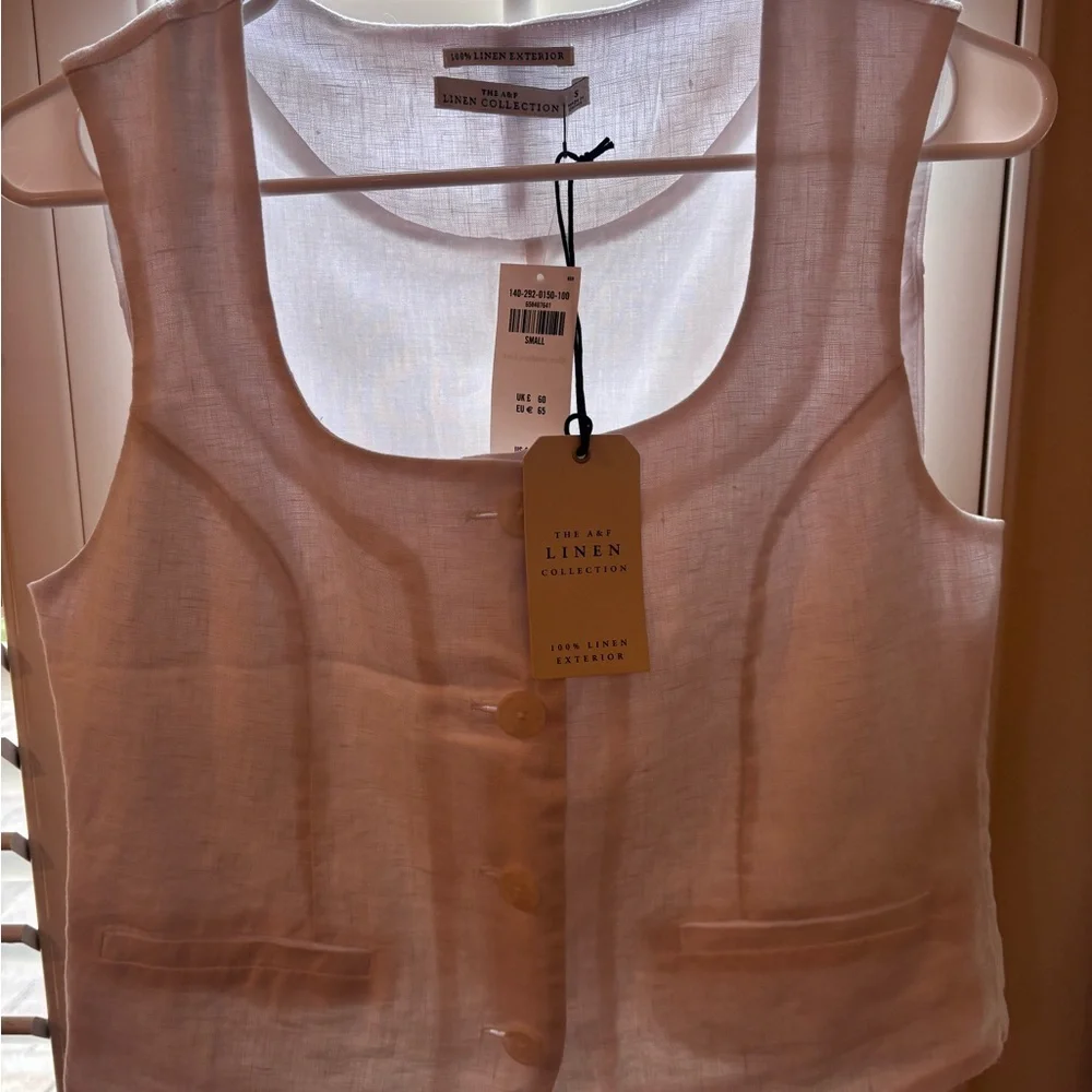 Abercrombie & Fitch White Linen Top - Picture 1 of 5